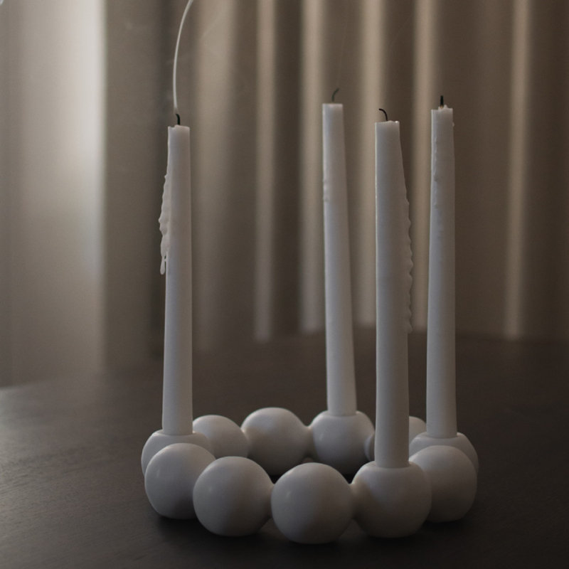 Bright Candle Holder, White