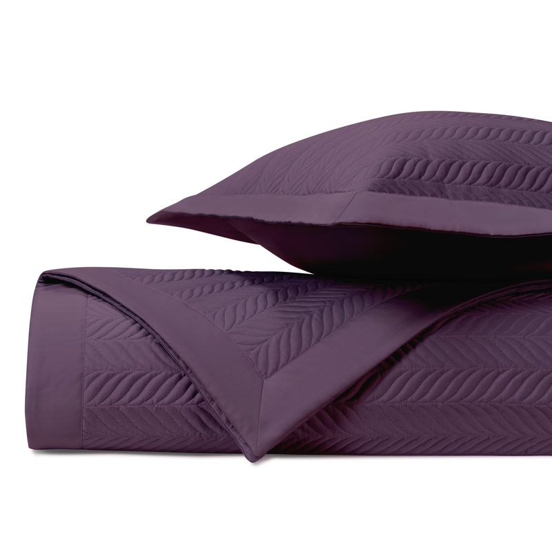 Egyptian Certified Cotton Coverlet Set, King Coverlet + 2 King Shams, Purple