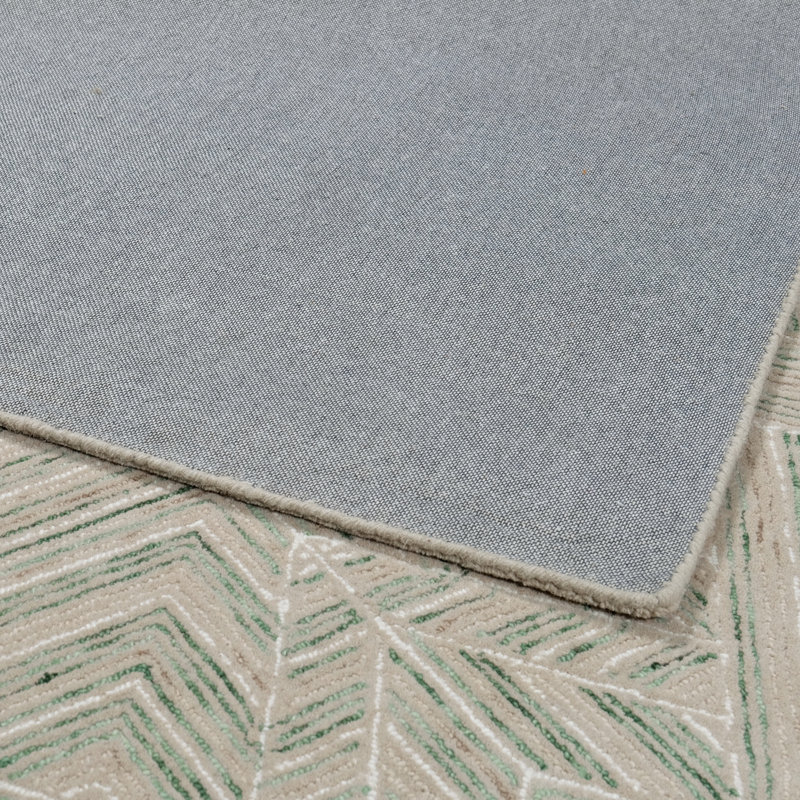 Cyprus Hand-Tufted Cut/Loop Pile Textured Geometric Wool Rug, 2'3" x 8'