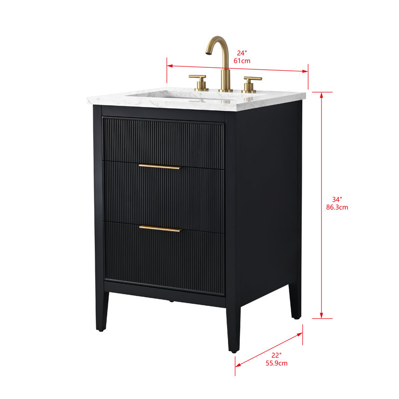 Emma 24" W Single Vanity, Black