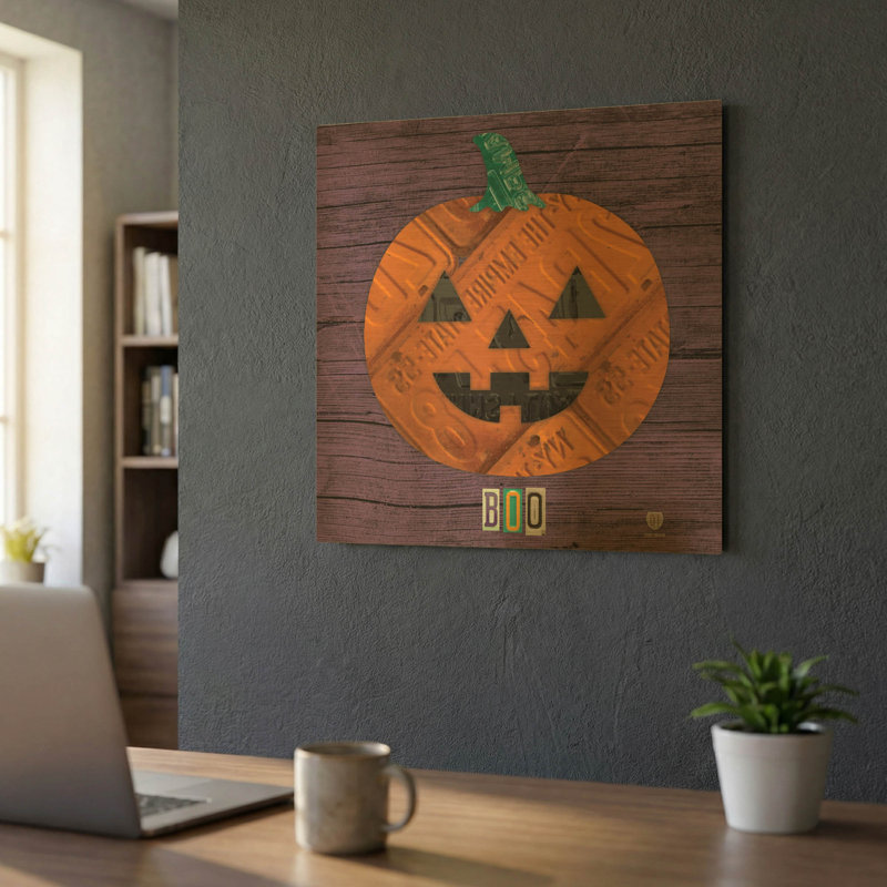 Art mural en métal Pumpkin 'By Design Turnpike, 24 po x 24 po, 24"x24"