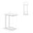 Skyler Genuine Marble C-Shape Industrial End Table With Metal Frame, Assembled-311684472