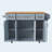 54inch Large Kitchen Island with Rubber Wood Drop Leaf, Embossed Texture Rolling Kitchen Cart on 4 Wheels with 4 Doors and 3 Drawers, Kitchen Island with Storage for Kitchen, Dining Room,Grey Blue-128964690