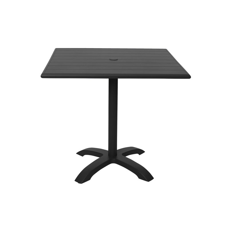 Table de salle à manger Beachcomber-Bali 32 x 32 - Thermolaqué, Noir