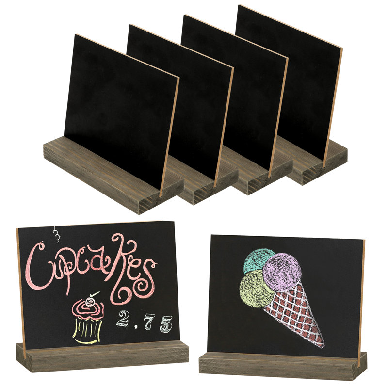 Tabletop Mini Wood Sign Chalkboard , Brown
