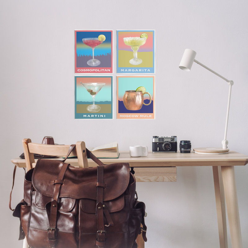 Plaque murale cocktails sur des paysages en sourdine, design par Matthew Piotrowicz