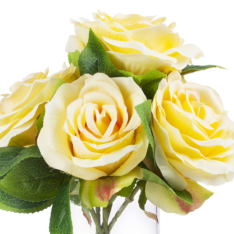 Roses Arrangement in Vase, Peach