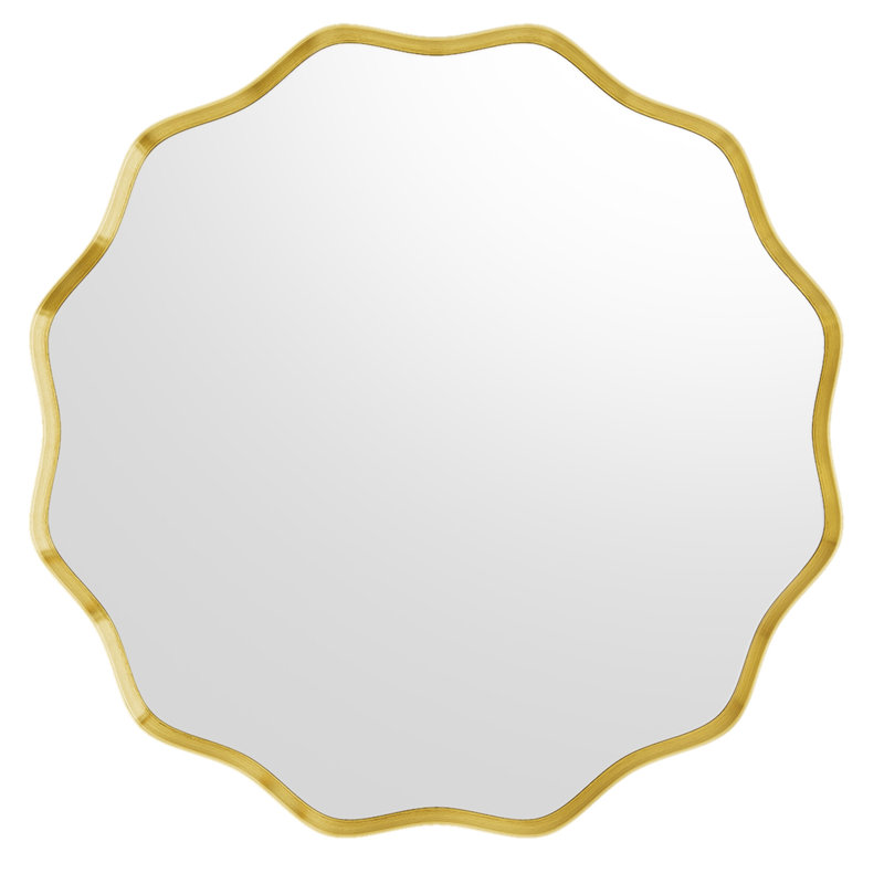 Miroir décoratif mural rond, 36 po x 36 po, Doré