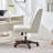 Mellins Armless Swivel Upholstered Task Chair with Wide Back and Solid Wood Base-910818531
