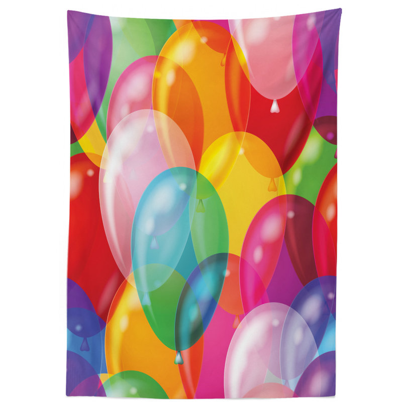 Children Birthday Tablecloth, 84" L x 60" W