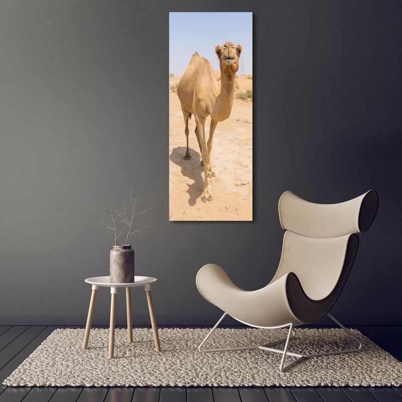 Camel In The Desert - Wrapped Canvas Print