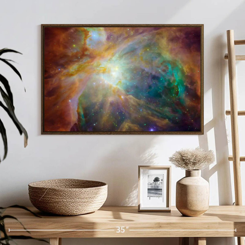 Cœur de la nébuleuse d'Orion, 25 po x 17 po, Cadre flottant noyer