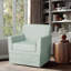 Fauteuil à jupe d'appoint, l 30 po x P 30,5 po x H 33 po, en polyester et bois massif, 1 pièce, vert menthe, avec housse d'une capacité de 300 lb