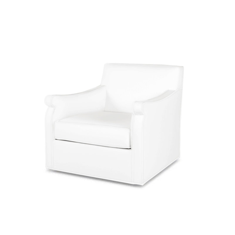 Fiske Outdoor Swivel Lounge Chair, Snow 71630L10