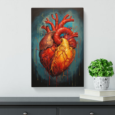 Anatomical Heart Expressionism - Wrapped Canvas