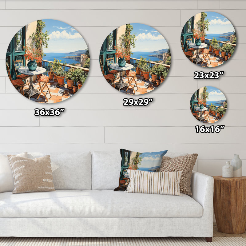 Modica - Paysages ronds, art en métal, H 36 po x l 36 po