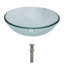 Lavabo de salle de bain vasque en verre trempé rond 16,5 "avec drain