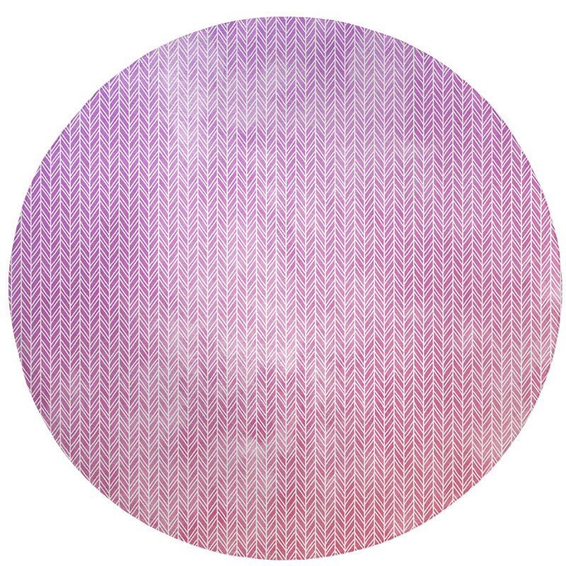 Chenille Striped Indoor Rug, Round 5'