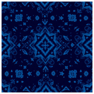 Édredon bleu à motif kaléidoscope