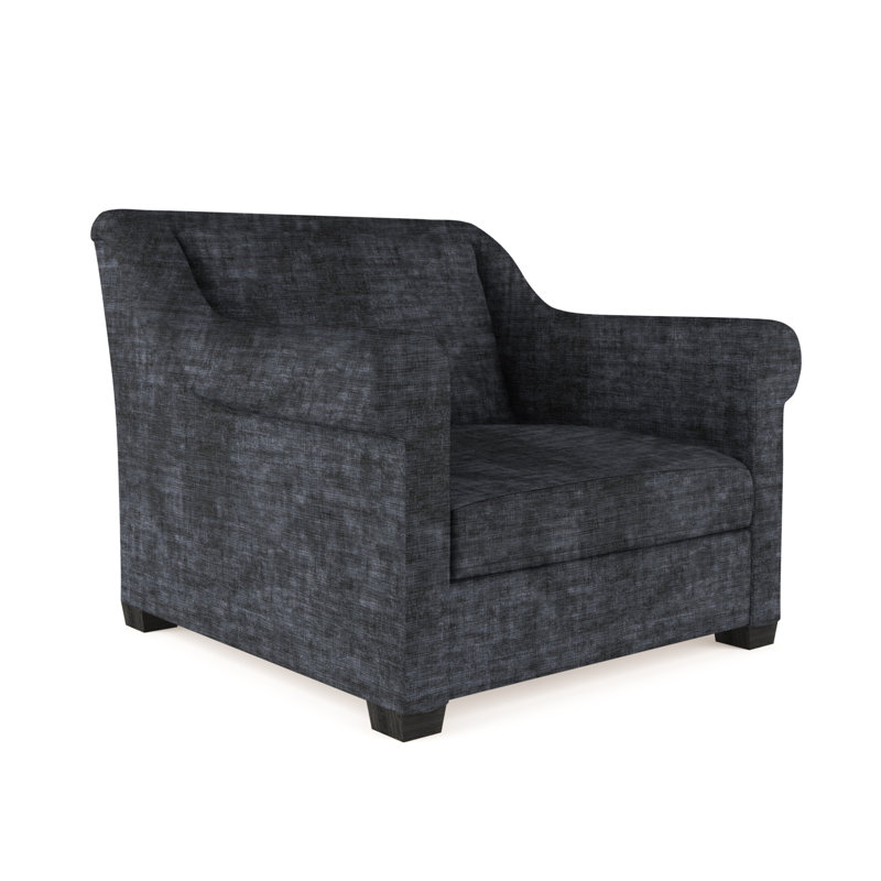 Transitional Armchair, 32" H x 43" W x 46" D, Plush Velvet Blush, Ebony