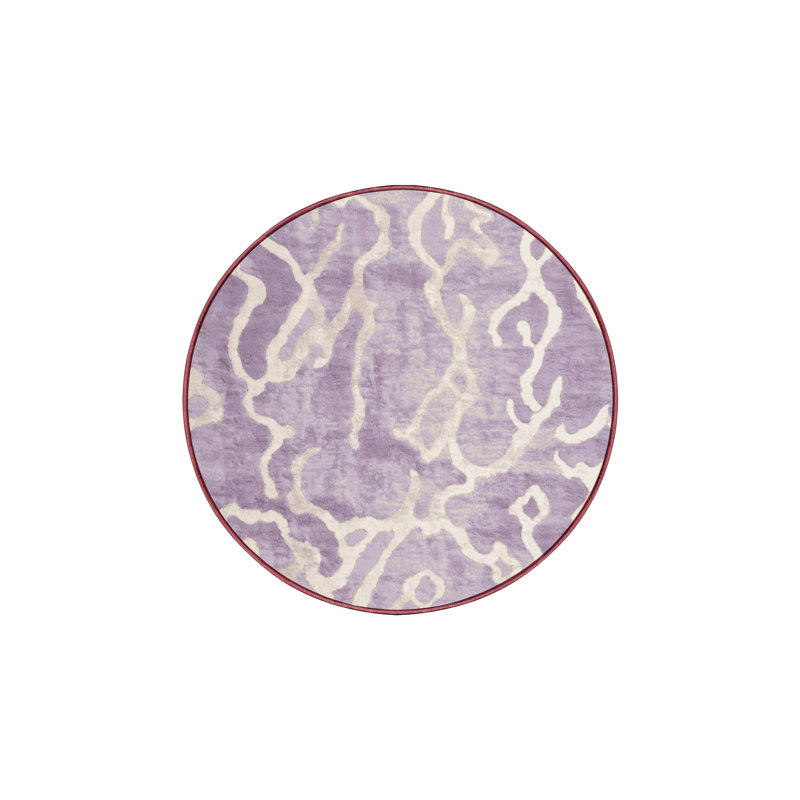 Machine Washable Beige Area Rug, Round 5'