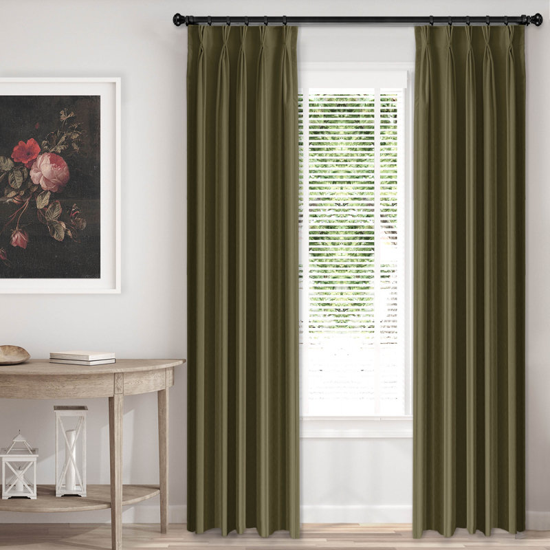 Velvet Room Darkening Curtain Pair, 20" x 84" , Green