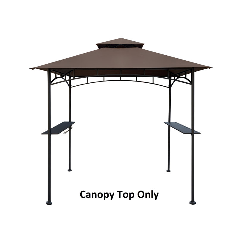 Brown Polyester Replacement Canopy Top for 8 ft. x 5 ft. Grill Gazebo