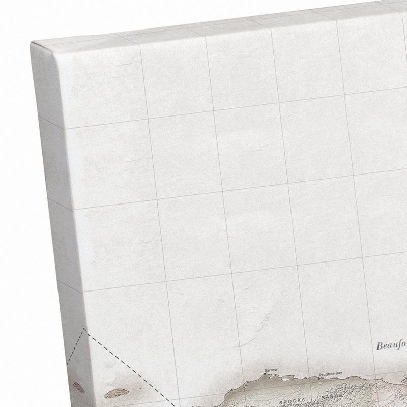 Carte du monde classique - impression sur toile tendue