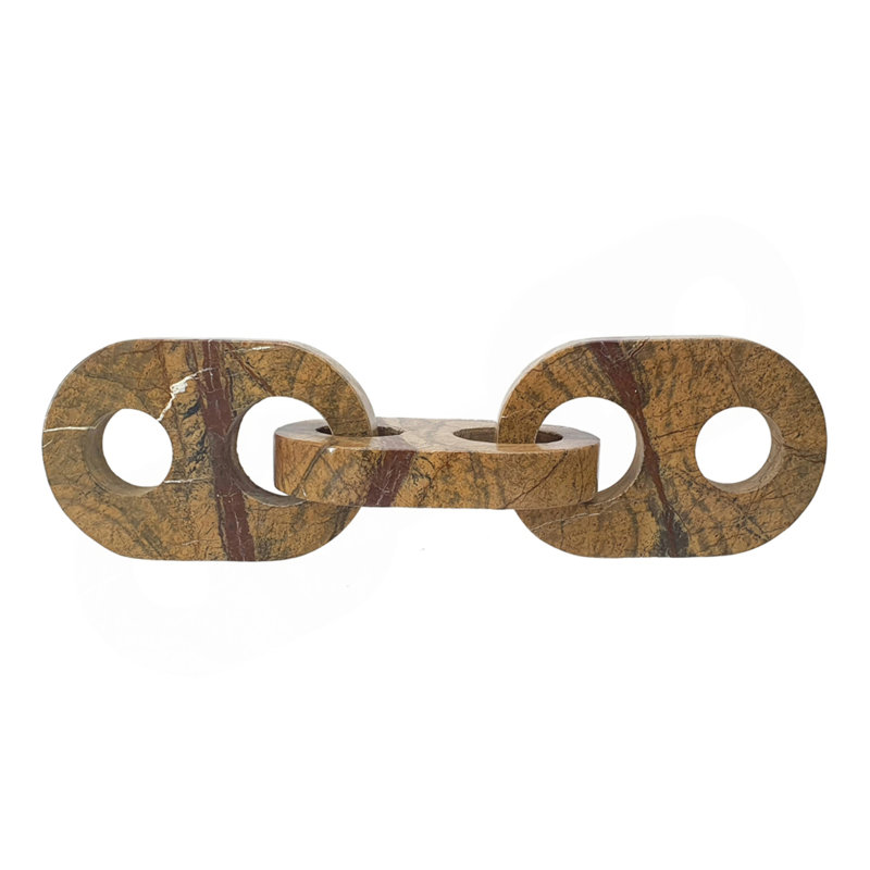 14.6X4.1X4.1" Decorative Marble Chain Sculpture,Brown