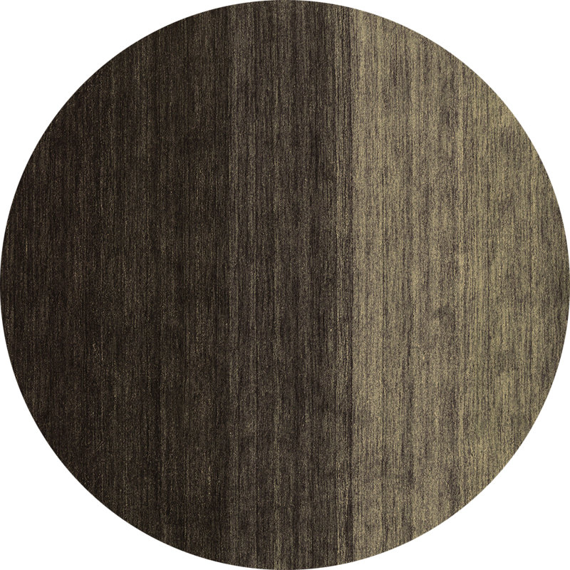 Tapis ombré tissé à la machine en brun / gris / noir, Rond 5 pi