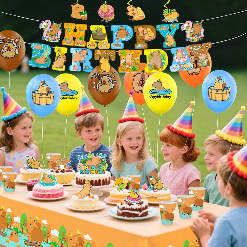 Articles de fête Capybara, décorations et ensembles de vaisselle Capybara