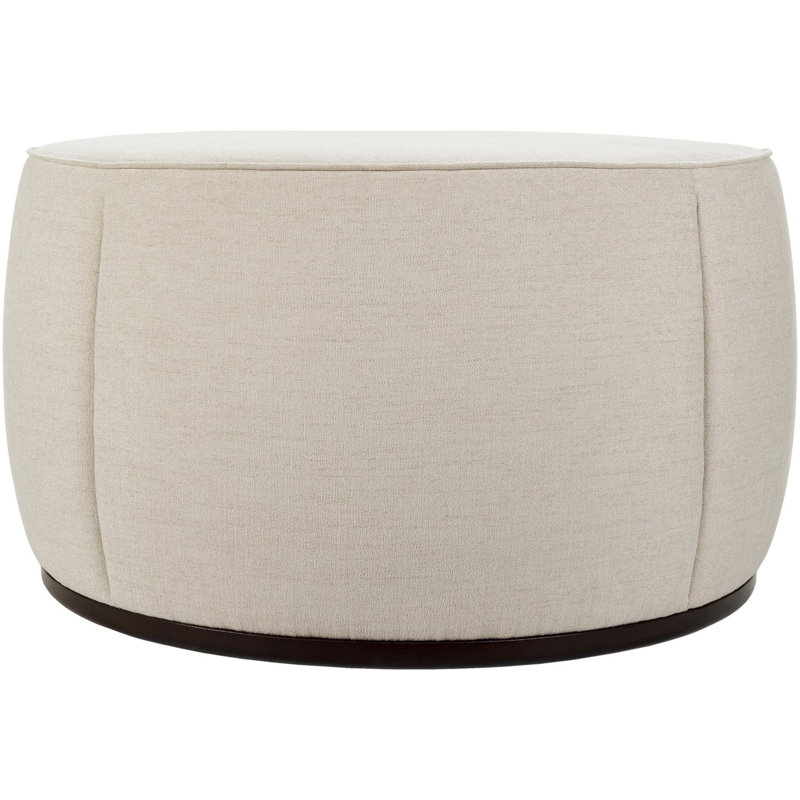 Alexandria Ottoman, White Polyurethane/Polyester