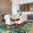 Contemporary Tropical Floral Leaves Non Slip Area Rug-616402920