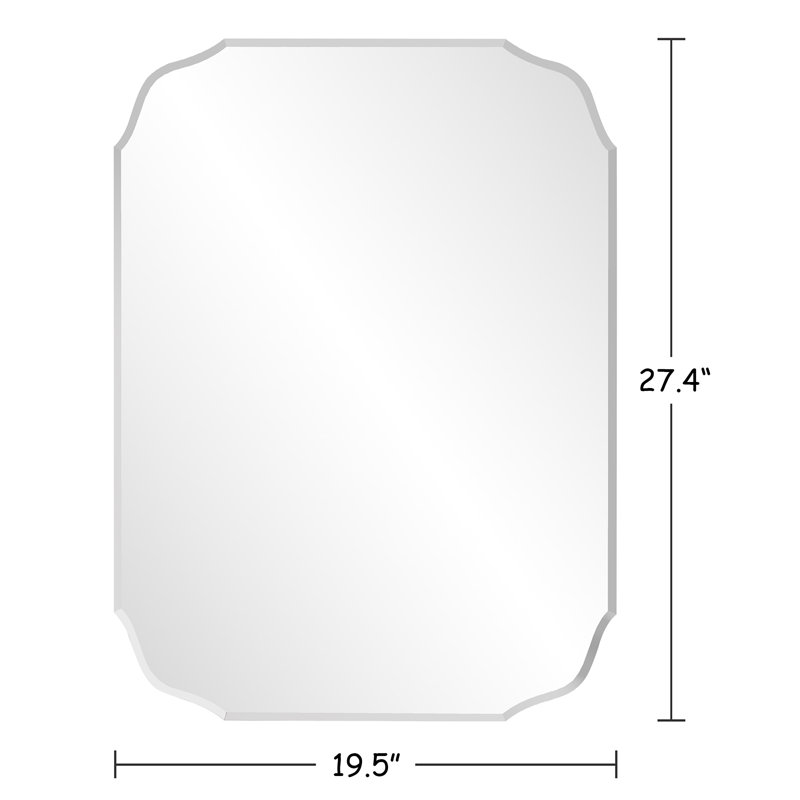 Rectangle Frameless Wall Mirror Accent Decorative Mirror Horizontal and Vertical for Bathroom