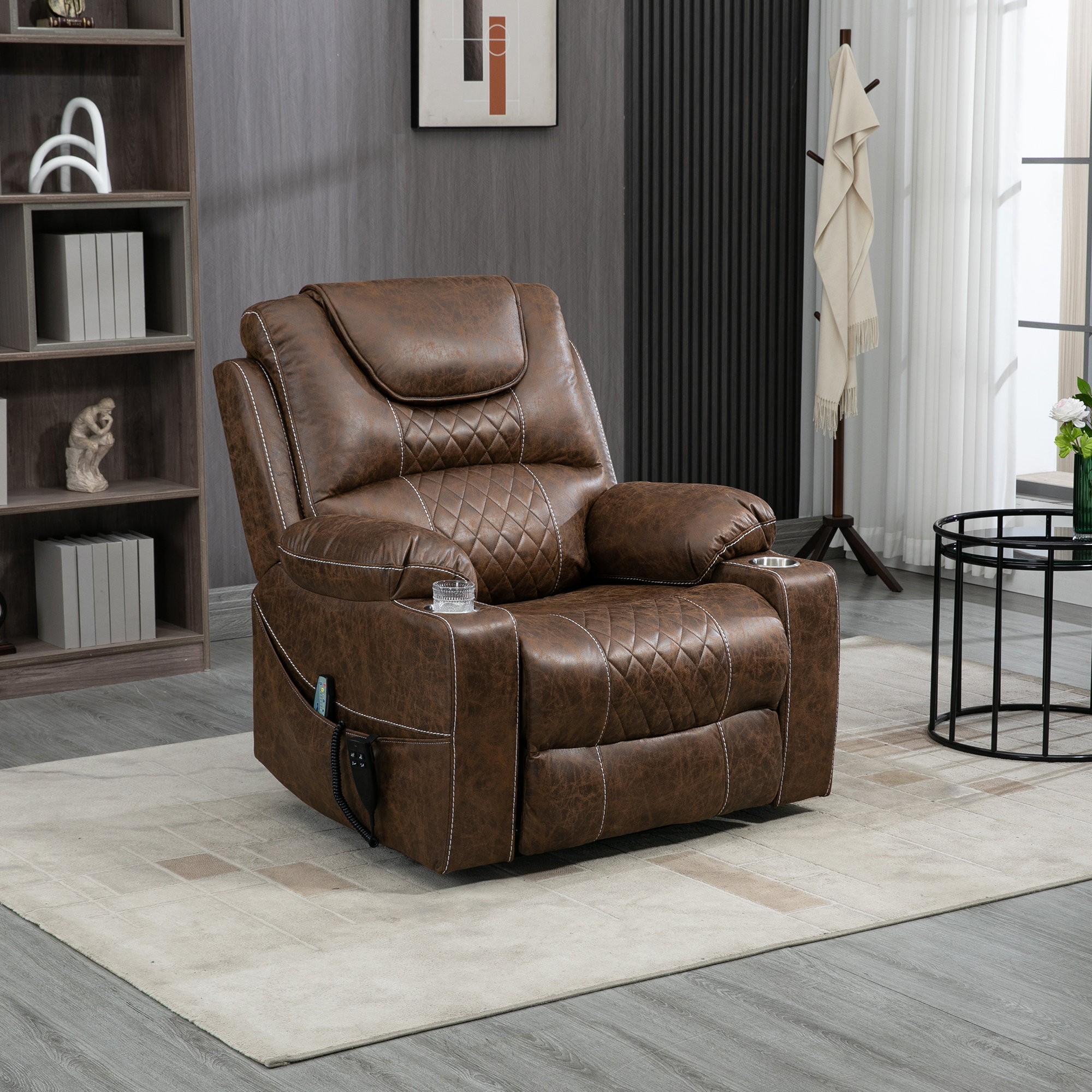 Latitude Run® Nancilee 38 Wide Vegan Leather Power Lift Assist Recliner And Reviews Wayfair 2233