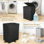Panier à linge et sac à dos 2-en-1, panier à linge imperméable 60L avec couvercle et sac amovible, organisateur de buanderie portable pour dortoir, voyage, appartement et laverie automatique