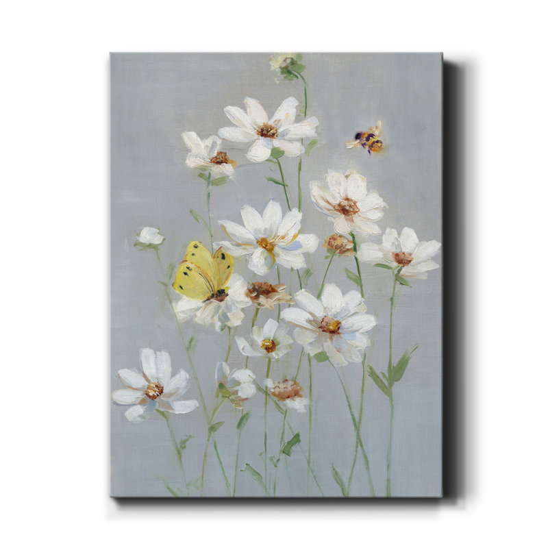 «Gathering Daisies I», reproduction d'art sur toile tendue, H 36 po x l 24 po x P 1 po