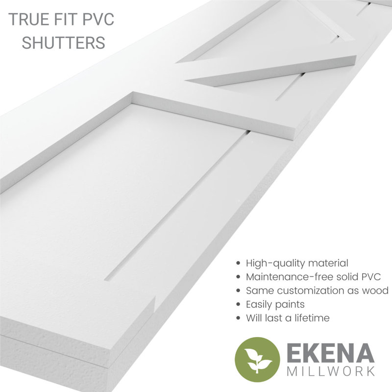 Volets à fixation fixe en PVC True Fit, Sans finition, 12", 26"