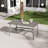 Babbi Rectangular Metal Outdoor Dining Table With Umbrella Hole , 60'' in. W 36.2'' in. D-739979863-739979862