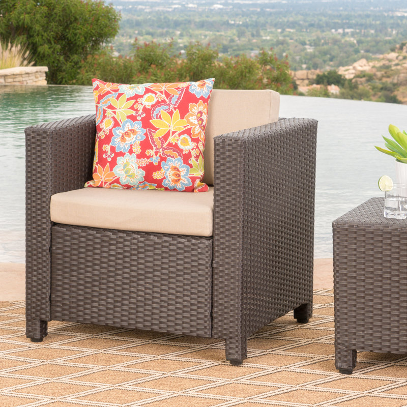 Club Chair Mp1 - Chaise d'extérieur avec assise et coussins de confort gris foncé