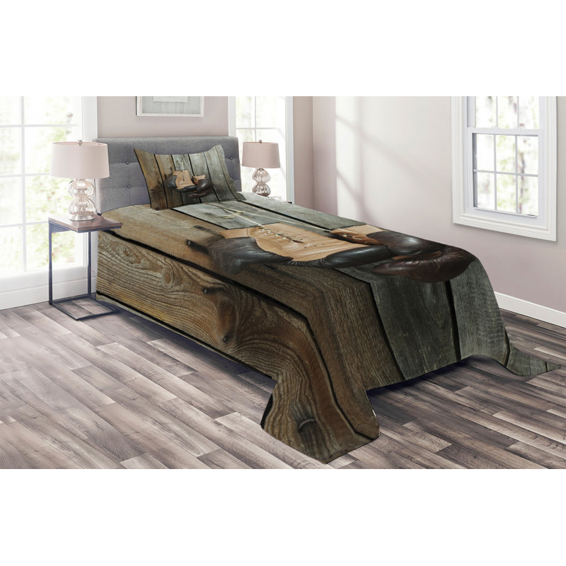 Rustic Polyester Coverlet, Twin Bedspread + 1 Sham