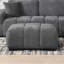 Contemporain rectangulaire avec revêtement gris anthracite, mousse stratifiée pour une utilisation polyvalente, coussin en cascade, grille verticale, pieds noirs en gris, stabilité de fabrication, capitonnage,-667458955