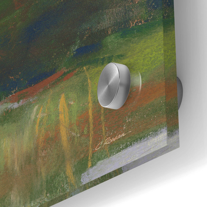 «Abstract Field II Bright Blue Sky» par Carol Rowan, art mural en verre acrylique, 24 po x 24 po