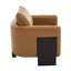Fauteuil club moderne avec pieds en bois d'hévéa pour salon, chambre à coucher ou bureau, brun