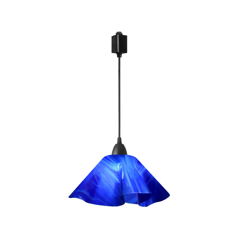 Luminaire suspendu Dale, Grand, Noir, Bleu de cobalt