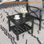Table d'appoint d'extérieur 19 po carrée en métal noir, table de bout pour terrasse toutes saisons à 2 niveaux-1880172016