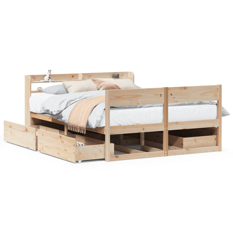 Storage Bed, European Kingsize (160 x 200 cm), Brown