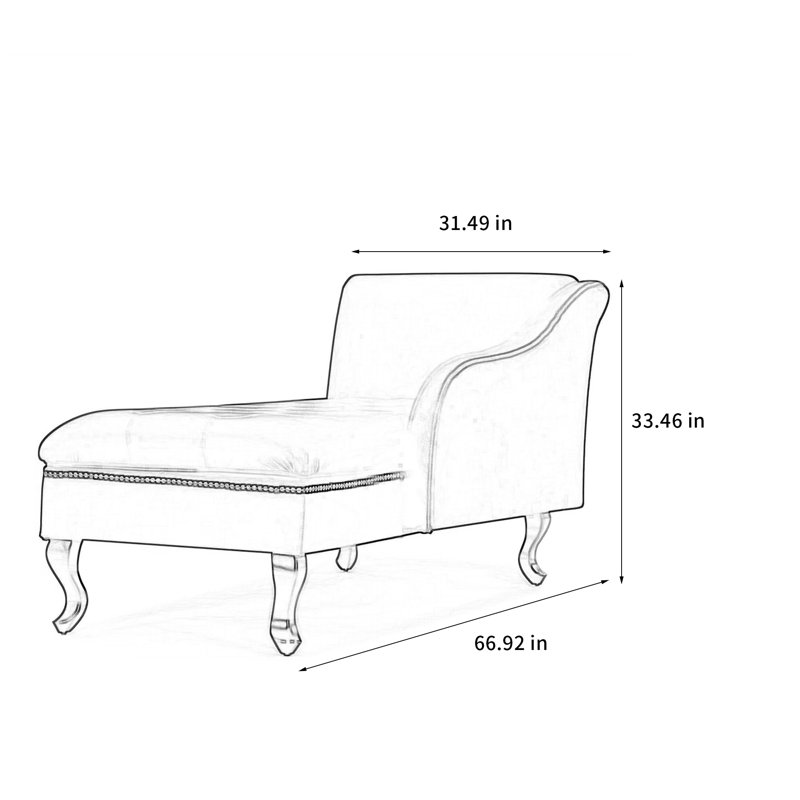 Chaise longue rembourrée Tanwen, Accoudoir à gauche (vu de face)