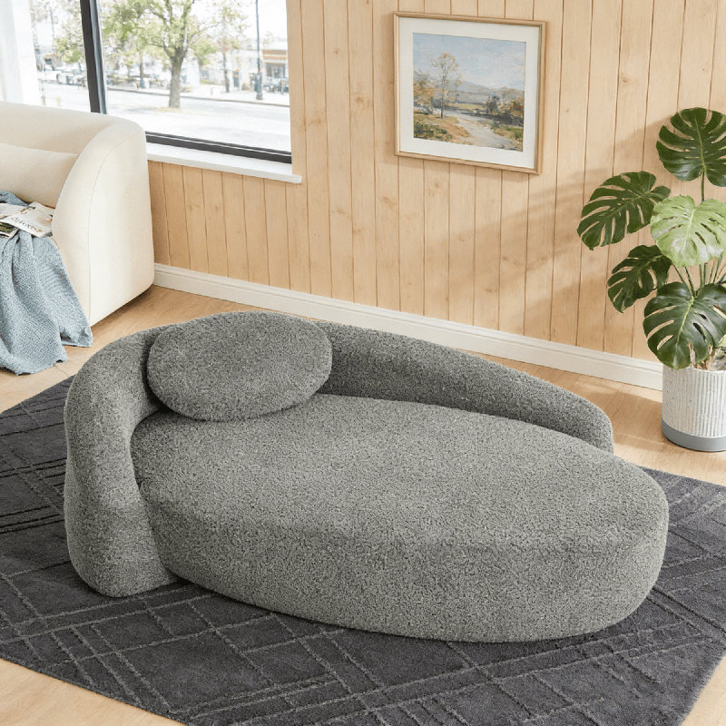 Chaise d'appoint ovale à compression, Gris foncé
