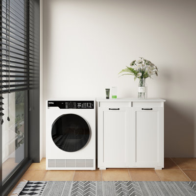 Armoire à linge avec 2 sacs amovibles - Panier à linge peu encombrant et armoire de rangement pour salle de bain ou maison